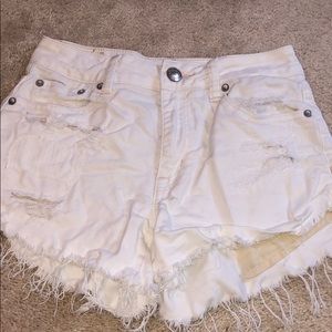 AMERICAN EAGLE WHITE DENIM SHORTS SZ 0